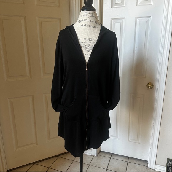 Asymmetrical Black Hoodie - Picture 2 of 11